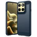 Motorola Edge (2026) Børstet TPU-deksel - karbonfiber - blå