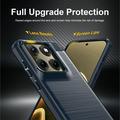 Motorola Edge (2026) Børstet TPU-deksel - karbonfiber - blå