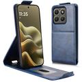 Motorola Edge (2026) vertikalt flip-etui med stativ - mørkeblå