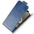Motorola Edge (2026) vertikalt flip-etui med stativ - mørkeblå