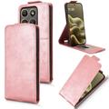 Motorola Edge (2026) vertikalt flip-etui med stativ - Roségull