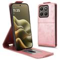 Motorola Edge (2026) vertikalt flip-etui med stativ - Roségull