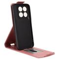 Motorola Edge (2026) vertikalt flip-etui med stativ - Roségull