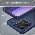 Motorola Edge 40 Neo Børstet TPU Deksel - Karbonfiber - Blå