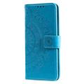 Motorola Edge 50 Fusion/G96 Mandala Series Lommebok-deksel - Blå