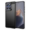 Motorola Edge 60/60 Fusion Børstet TPU-deksel - karbonfiber - svart