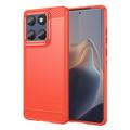 Motorola Edge 60/60 Fusion børstet TPU-deksel - karbonfiber - rød