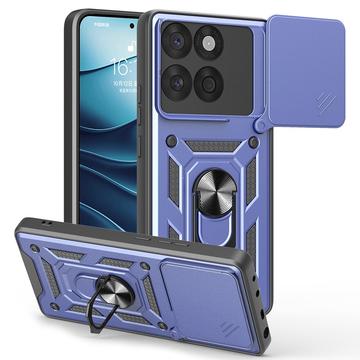 Motorola Edge 60 Fusion Hybrid-deksel med Roterende Ring med Kameraskjold - Blå
