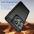 Motorola Edge 60 Pro/Edge (2025) Børstet TPU-deksel - karbonfiber - svart