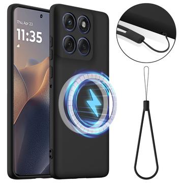 Motorola Edge 60 Pro Liquid Silikondeksel - MagSafe-kompatibel - Svart