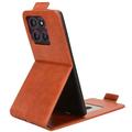 Motorola Edge 60 Pro vertikalt flip-etui med stativ - Brun