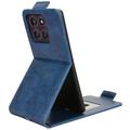 Motorola Edge 60 Pro vertikalt flip-etui med stativ - mørkeblå