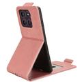Motorola Edge 60 Pro vertikalt flip-etui med stativ - Roségull