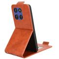Motorola Edge 60 Stylus vertikalt flip-etui med stativ - Brun