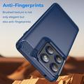 Motorola Edge 70 Børstet TPU-deksel - karbonfiber - blå