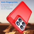 Motorola Edge 70 børstet TPU-deksel - karbonfiber - rød