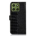 Motorola Edge 70 Crocodile Series Lommebok-deksel i Lær med RFID - Svart