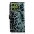 Motorola Edge 70 Crocodile Series Lommebok-deksel i Lær med RFID - Grønn
