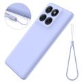 Motorola Edge 70 Flytende silikon-deksel med håndstropp - Lilla