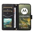 Motorola Edge 70 Luksuriøst Vattert Lommeboketui - svart