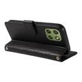 Motorola Edge 70 Luksuriøst Vattert Lommeboketui - svart