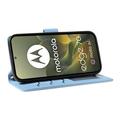 Motorola Edge 70 Luksuriøst Vattert Lommeboketui - blå
