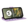 Motorola Edge 70 Luksuriøst Vattert Lommeboketui - lilla