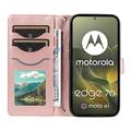 Motorola Edge 70 Luksuriøst Vattert Lommeboketui - rosa gull