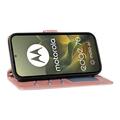 Motorola Edge 70 Luksuriøst Vattert Lommeboketui - rosa gull