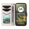 Motorola Edge 70 Luksuriøst Vattert Lommeboketui - hvit