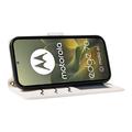 Motorola Edge 70 Luksuriøst Vattert Lommeboketui - hvit