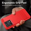 Motorola Edge 70 Max/Lenovo Legion Y70 (2026) børstet TPU-deksel - karbonfiber - rød