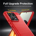 Motorola Edge 70 Max/Lenovo Legion Y70 (2026) børstet TPU-deksel - karbonfiber - rød