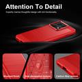 Motorola Edge 70 Max/Lenovo Legion Y70 (2026) børstet TPU-deksel - karbonfiber - rød