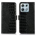Motorola Edge 70 Max Crocodile Series Lommebok-deksel i Lær med RFID - Svart