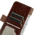 Motorola Edge 70 Max Crocodile Series Lommebok-deksel i Lær med RFID - Brun