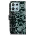 Motorola Edge 70 Max Crocodile Series Lommebok-deksel i Lær med RFID - Grønn