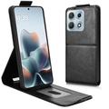 Motorola Edge 70 Max vertikalt flip-etui med stativ - svart