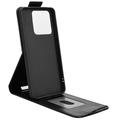 Motorola Edge 70 Max vertikalt flip-etui med stativ - svart