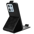 Motorola Edge 70 Max vertikalt flip-etui med stativ - svart