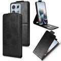 Motorola Edge 70 Max vertikalt flip-etui med stativ - svart
