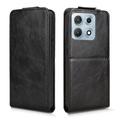 Motorola Edge 70 Max vertikalt flip-etui med stativ - svart