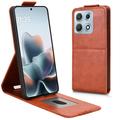 Motorola Edge 70 Max vertikalt flip-etui med stativ - Brun