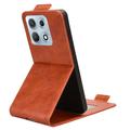 Motorola Edge 70 Max vertikalt flip-etui med stativ - Brun