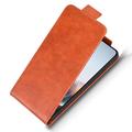 Motorola Edge 70 Max vertikalt flip-etui med stativ - Brun