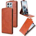 Motorola Edge 70 Max vertikalt flip-etui med stativ - Brun