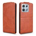 Motorola Edge 70 Max vertikalt flip-etui med stativ - Brun