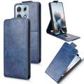 Motorola Edge 70 Max vertikalt flip-etui med stativ - mørkeblå