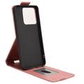 Motorola Edge 70 Max vertikalt flip-etui med stativ - Roségull