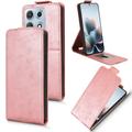 Motorola Edge 70 Max vertikalt flip-etui med stativ - Roségull